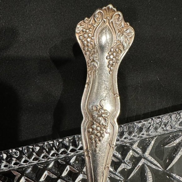 RARE 1847 Rogers Bros Vintage Grapevine TRIPLE SILVER PLATED 9” Salad Spoon,88g - Picture 6 of 10